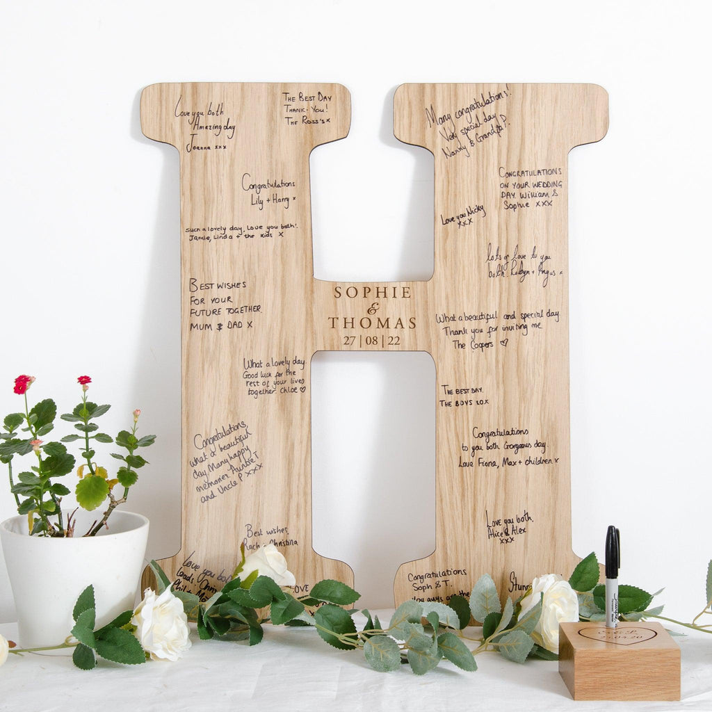 Letter wooden guest book sign – Stag Design